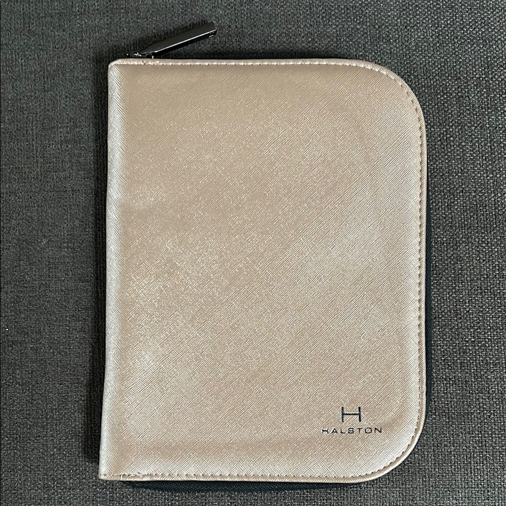 H by Halston Sleek Gold Zip Jewelry Case